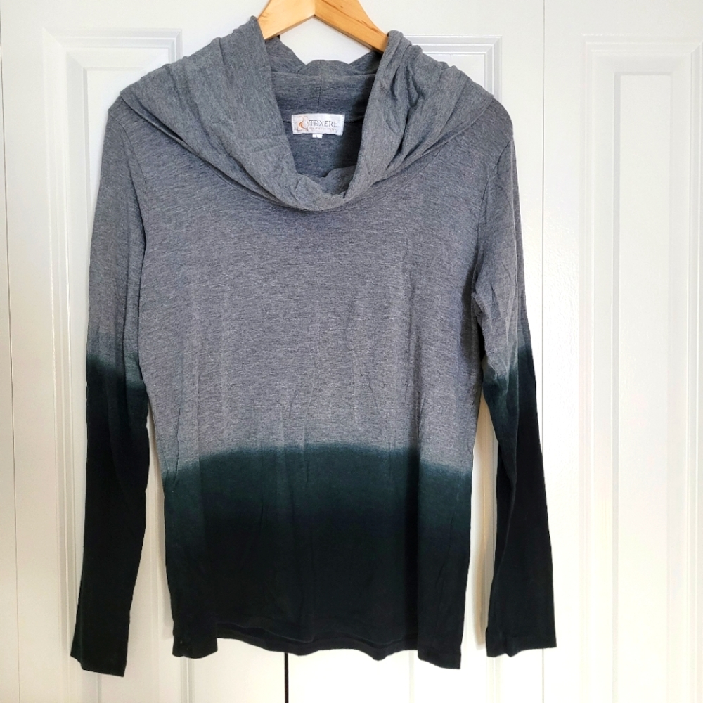 Texere Bamboo Viscose/Cotton/Spandex  cowl neck long-sleeved shirt, size L.